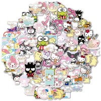 10/50/100Pcs Cute Sanrio Stickers Waterproof Hellokitty My Melody  Cinamonroll Kuromi Scrapbook Stickers Laptop Luggage Suitcase