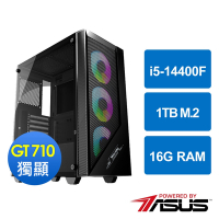 華碩H610平台[夜天狂士]i5-14400F/16G/GT710/1TB_M2