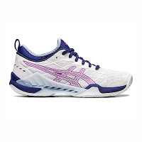 Asics Blast FF 3 [1072A080-100] 女 羽球鞋 運動 訓練 包覆 支撐 穩定 緩震 白 藍紫