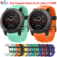 Silicone wrist band For Garmin Fenix 5X/5Xplus/Fenix 3/Fenix 3 HR Replacement 26mm Sport fashion watchband strap For Garmin GPS