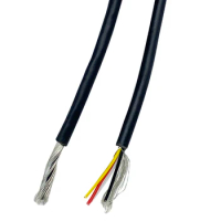4 cores Signal Line Shielded Wire Multi-core 4 core 26 AWG 28 AWG Tinned Copper Headphone Cable Audio PVC Black Control Cable