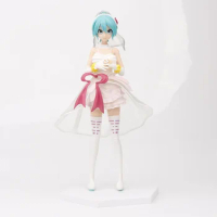 26CM Miku Anime Figure Wedding Dress Bride Singer PVC Doll Action Figure Cake Hatsune Miku Model Toys Girls Christmas Gifts