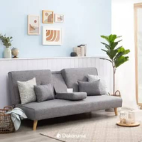 Dekoruma Daito Sofabed Kain Minimalis | Sofa Tamu | Sofa Bed Scandinavian Abu-abu
