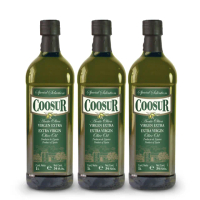 【Coosur 山富】冷壓特級初榨橄欖油1000mlx3瓶 玻璃瓶(橄欖油 初榨 山富 coosur)