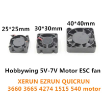 Hobbywing 5V-7V 150A DC Motor ESC fan 25/30/40mm for XERUN EZRUN QUICRUN ESC RC Model parts jst plug