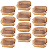 20 Pcs Disposable Lunch Box Kraft Paper Boxes Rectangular Food Take Out Single Cell Packages Wrapping Container