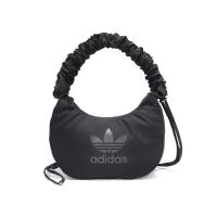 【adidas 愛迪達】SHLDR Bag S 黑色 三葉草 雲朵包 尼龍材質 肩背包 JP0144