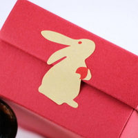 中秋月餅兔子封口貼紙 (6枚入)【BlueCat】【JC3784】