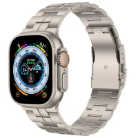Titanium Alloy Luxury Band for Apple Watch 8 7 UItra 49mm 45mm 41mm Strap Link Bracelet for iWatch Series 6 5 4 3 SE 44mm 42mm