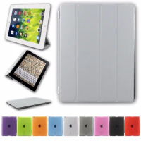 For iPad 2/3/4 9.7"Ultra Slim Smart Cover Case 3 Folding Stand Auto Sleep/Wake w/ Matte Back Cover for Apple iPad 4 3 2