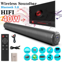 40W TV Sound Bar Subwoofer Music Player Wired and Wireless Bluetooth Home Surround SoundBar for PC Theater TV Speaker BS10