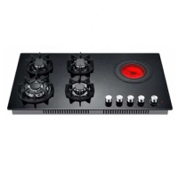 High Quality Cooktop 4 Gas 1 Single Electric Infrared Ceramic Hob Built in Induction And Gas Stove