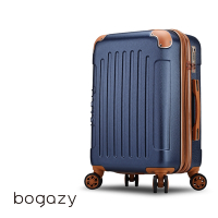 Bogazy 復刻彼卡 25吋海關鎖可加大行李箱(藍)