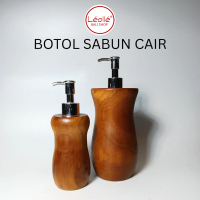 Leolle Bali Dispenser Sabun Kayu Handmade | Botol Pump Sabun Cair & Lotion Kayu Solid Natural | Akse