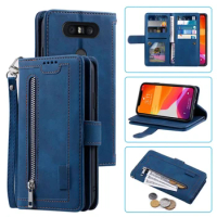 9 Cards Wallet Case For LG Q8 Case Card Slot Zipper Flip Folio with Wrist Strap Carnival For LG Q8 H970 V20 Mini Cover