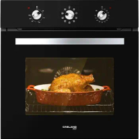 24 Inch Wall Oven, GASLAND Chef ES609MB Built-in Electric Wall Oven, 240V 3200W 2.3Cu.f Convection Wall Oven with Rotisserie, 9
