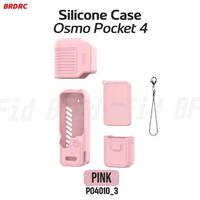 BRDRC Silicone Protective Case For DJI Osmo Pocket 4 Creator Combo Case Protective Cover Pink