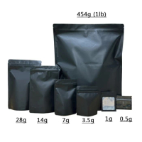 0.5g 1g 3.5g 7g 14g 28g 454g 1lb Pound Black Matte Color Zipper Bag Smell Proof Pouch One Side Clear Mylar Bag 100PCS Free Ship