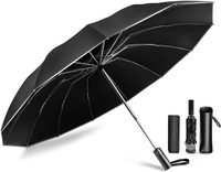 【日本代購】DeliToo 12根傘骨反向折疊&amp; 反光條 折疊傘 一鍵式 自動開合 大尺寸 強韌傘 耐風 防水 晴雨兩用
