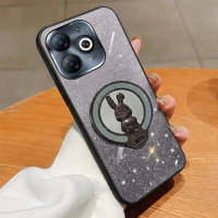 Soft Case For Itel P55 NFC Case Luxury Gliter Ring Kaca Cermin Kelinci