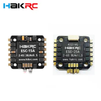 HAKRC BLHELI_S mini 15A/25A 4in1 Brushless ESC SILABS EFM8BB21F16G 2-4S support Dshot600 Oneshot 20x20mm for RC FPV Racing Drone