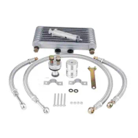 Motorcycle Oil Cooler Parts Motorcycle Engine Oil Cooler Oil Cooling Radiator System Kit for Honda CB CG KYMCO SYM