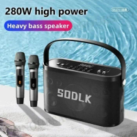 SODLK Outdoor Subwoofer Digital Amplifier Speakers with MIC Wireless Bluetooth Speaker Audio Subwoofer For Party Karaoke Boombox