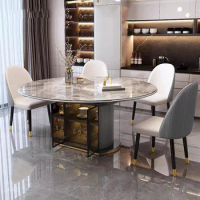 Round Living Dining Table Extendable Luxury Relaxing Design Dining Table Folding Waterproof Mesa Comedor Home Furniture
