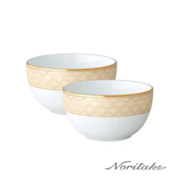 【日本Noritake】永恆宮殿 焦糖黃 飯碗 2入 精裝盒