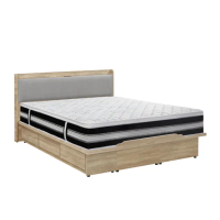 【IHouse】沐森 房間3件組-雙人5尺(插座床頭、收納抽屜+掀床底、獨立筒床墊)