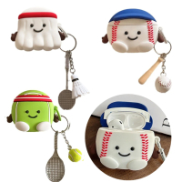 【東京 Ito】Airpods 4 耳機保護殼套鑰匙扣(可愛矽膠防摔 jellycat 網球棒球羽毛球 藍牙 apple 蘋果)