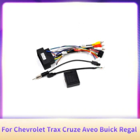 Car Media Android Radio Player 16Pin Wire Harness With Canbus Box For Chevrolet Trax Cruze Aveo Buick Regal Power Cable