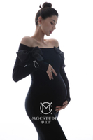 影樓孕婦拍照服裝黑色包身大碼魚尾性感綁帶婚紗禮服寫真拍照攝影