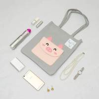 Piggy Tote Bag / Tas Babi Totebag Kulit dengan resleting