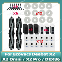For Ecovacs Deebot X2 / X2 Omni / X2 Pro / DEX86 Robot Vacuum Cleaner Side Brush Hepa Filter Dust Bag Mop Cloths Accessories