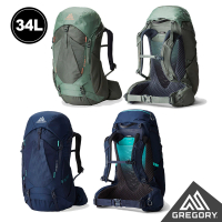 【Gregory】女 34L AMBER 登山背包 登山包 地衣綠 極境藍(透氣背板 臀帶 多日登山包 水袋包 睡袋隔間)