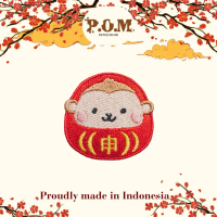 IRON PATCH BORDIR - Monkey / Shio kera monyet - Emblem Badge - 4.5 x 4.3 cm - Chinese New Year Editi