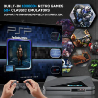 KINHANK Super Console X2 Pro Game Box Retro Video Game Console TV Box 100000 Video Games for PSP/PS1/Sega Saturn/DC/N64 Gamepad