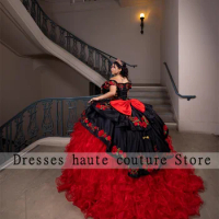 New Mexican Dress Quinceanera Dress 2024 Ball Gown Luxury Bow Embroidery Ruffles Sweet 16 Dress Lace-up Vestido De Princesa