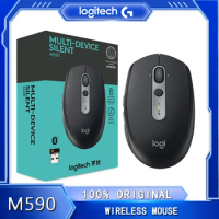 Logitech M590 Wireless Mute Bluetooth Mouse 2.4GHz Unifying Dual Mode 1000 DPI Multi-Device Optical Silent Mouse Office PC Mice