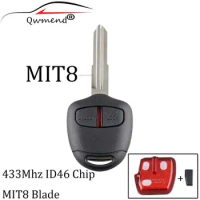 2Buttons 433Mhz Car Remote key for Mitsubishi L200 Shogun Pajero Triton Car Key Transponder Chip ID46 MIT8 Blade Original key