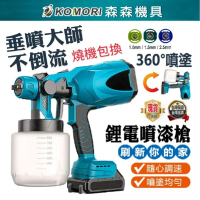 【森森機具】電動噴漆槍 一電一充 附三噴嘴 無刷工業款(牧田款 便攜式噴漆槍 油漆塗料噴漆)
