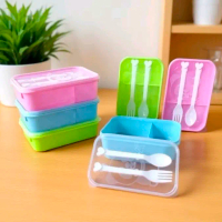 kotak bekal box panda set sendok dan garpu