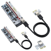 Pcie Riser 1X To 16X Riser Card - GPU Riser Card With 0.6M USB 3.0 Extension Cable - Graphic Extension For Bitcoin