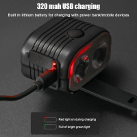 2-in-1 Bike Light With Horn Bicycle Headlight With Horn Waterproof Wire Control Bell Horn K3L8