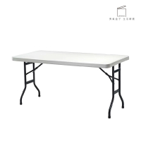 【勇氣盒子】台灣製造 多用途塑鋼折合桌 白色 152 x 76 cm(戶外休閒桌 露營桌 會議桌 摺疊桌 萬用工作桌)
