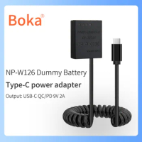 NP-W126 Dummy Battery for FUJIFILM X-A7 X-E1 X-E2 X-E2S X-E3 X-E4 X-A1 X-A2 X-A3 X-A5 X-A10 X-A20 X100V USB Type-C Power Adapter