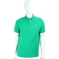KARL LAGERFELD Q版橡膠老佛爺綠色涼感彈性棉短袖POLO衫(男款)