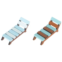 1/12 Scale Doll House Mini Beach Lounge Chair Recliner For Garden Doll House Decor Craft Kids Pretend Play Toy