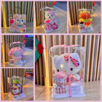 Sét quà tặng gấu bông baby three, lena, kuromi. gấu bông quà tặng đựng trong hộp trong suốt quà tặng